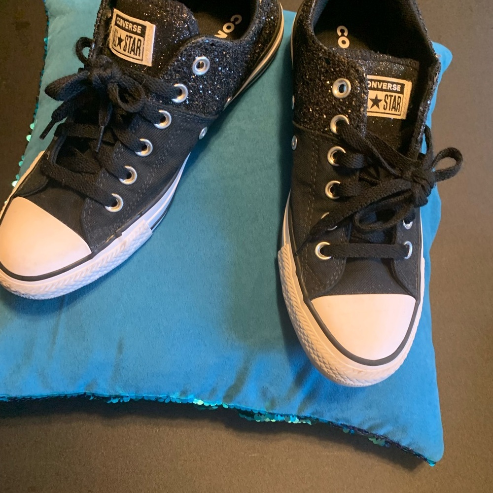 Black Converse Chuck Taylors with sparkles